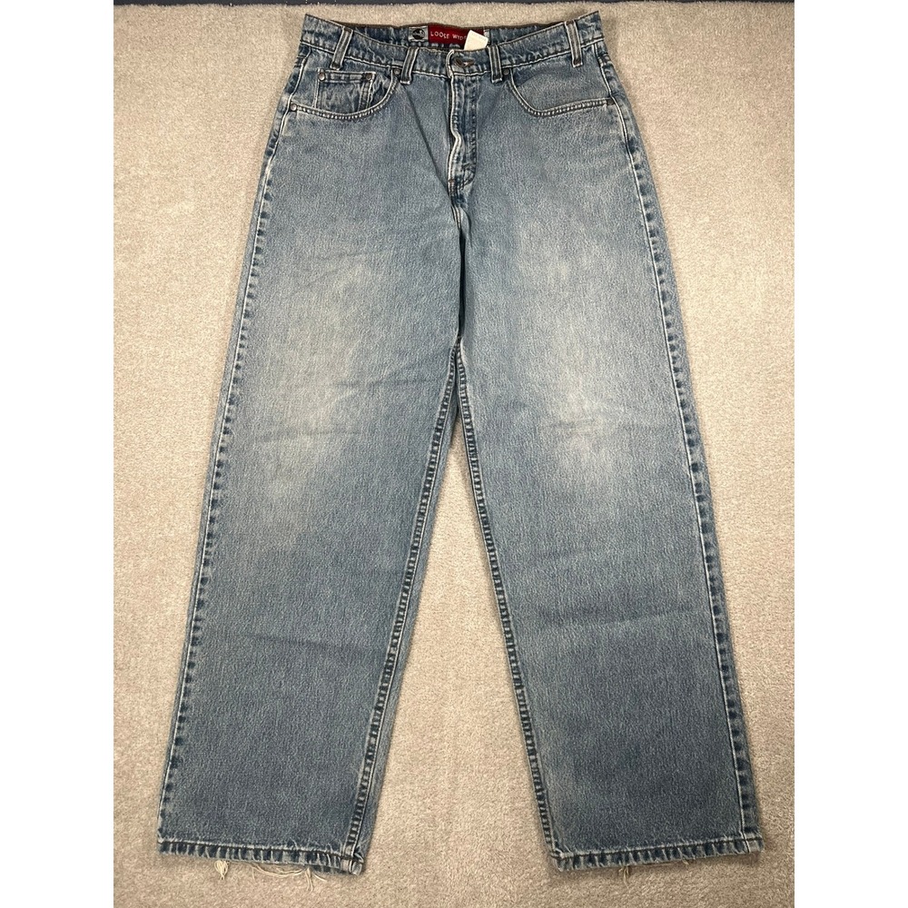 Vintage Levis SilverTab Loose Wide Leg Jeans Mens 34x32 Light Wash Made in USA
